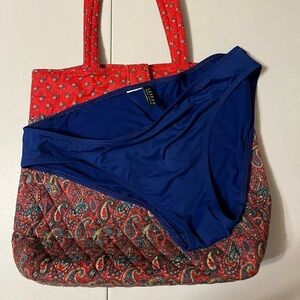 Beach bag  with Ralph Lauren bikini . Red/blue.